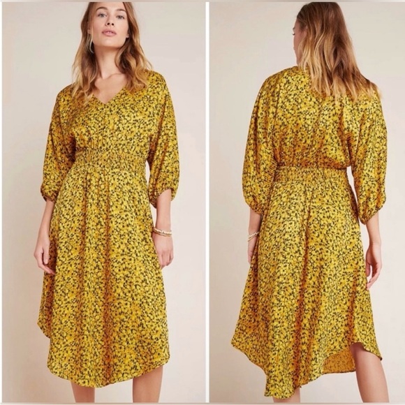 Anthropologie Dresses & Skirts - Anthropologie Marigold Smocked Waist Midi Dress Size Small
